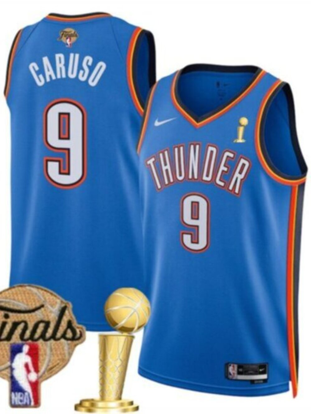 Mens Alex Caruso Blue 2025 Finals and CH Jersey